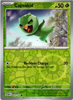Capsakid 023/197 | Obsidian Flames | Common Reverse Holo | NM Pokemon Card - Image 1