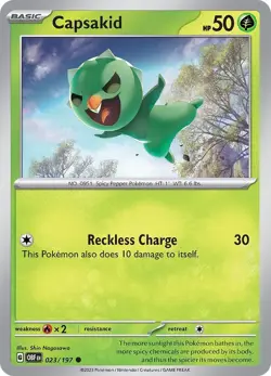 Capsakid 023/197 | Obsidian Flames | Common Non Holo | NM Pokemon Card - Image 1