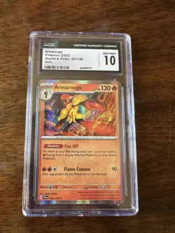 Pokemon TCG Armarouge Scarlet & Violet Base Set Holo Card 041/198 Rare CGC 10 - Image 1