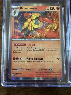 Pokemon TCG Armarouge Scarlet & Violet Base Set Holo Card 041/198 Rare CGC 10 - Image 3