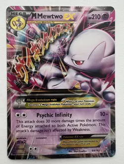 Mega Mewtwo EX 64/162 - Full Art Holo - Breakthrough Set Pokemon Card - LP/NM - Image 1