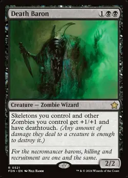 Death Baron Light Play, English Magic the Gathering MTG Foundations - Image 1