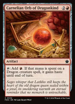 Carnelian Orb of Dragonkind Light Play, English Magic the Gathering MTG Foundati - Image 1