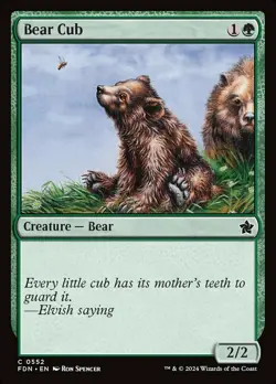 Bear Cub Light Play, English Magic the Gathering MTG Foundations - Image 1