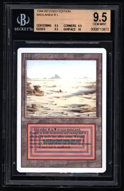 Badlands - English - Revised - MTG Magic the Gathering - BGS GEM Mint 9.5 #3873 - Image 1