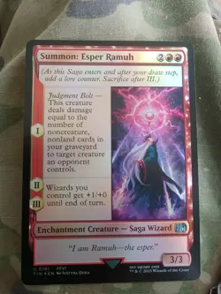 Summon: Esper Ramuh Final Fantasy Foil FIN 161 MTG Saga Summon Pack Fresh - Image 1