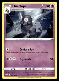 Dusclops SWSH04: Vivid Voltage 070/185 MP Pokemon TCG | Buy 10 Get 10 Free - Image 1