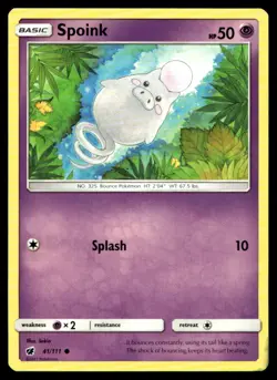 Spoink SM - Crimson Invasion 41/111 MP Pokemon TCG | Buy 10 Get 10 Free - Image 1