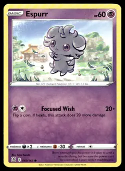 Espurr SWSH05: Battle Styles 060/163 MP Pokemon TCG | Buy 10 Get 10 Free - Image 1