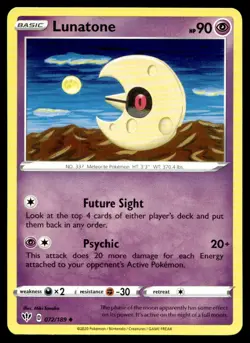 Lunatone SWSH03: Darkness Ablaze 072/189 MP Pokemon TCG | Buy 10 Get 10 Free - Image 1