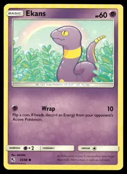 Ekans (25) Hidden Fates 25/68 MP Pokemon TCG | Buy 10 Get 10 Free - Image 1