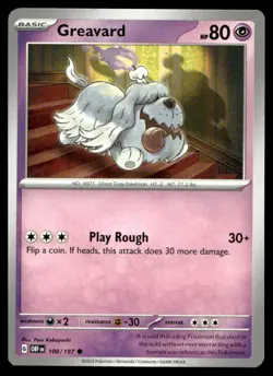 Greavard SV03: Obsidian Flames 100/197 MP Pokemon TCG | Buy 10 Get 10 Free - Image 1