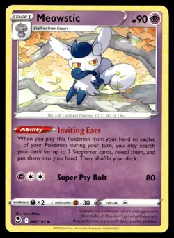 Meowstic SWSH12: Silver Tempest 082/195 MP Pokemon TCG | Buy 10 Get 10 Free - Image 1