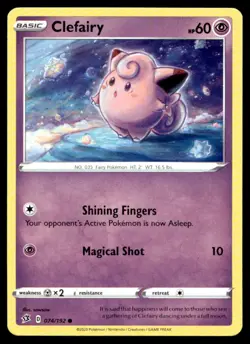 Clefairy SWSH02: Rebel Clash 074/192 MP Pokemon TCG | Buy 10 Get 10 Free - Image 1