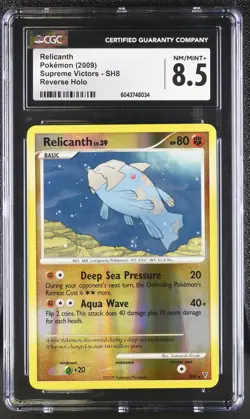 CGC 8.5 Relicanth 2009 Supreme Victors SH8 Reverse Holo Pokemon Card - Image 1