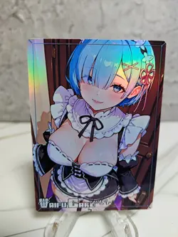 Rem Zero Trading Card Waifu Goddess Story Anime Girl holo Karte Manga Full Art - Image 1