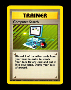 1999 Pokemon COMPUTER SEARCH Base Set INK ERROR Non Holo RARE Card 71/102 WotC - Image 1