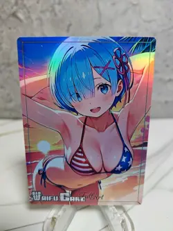 Rem Zero Trading Card Waifu Goddess Story Anime Girl holo Karte Manga Full Art - Image 1