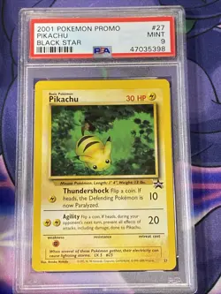 PSA 9 - Pikachu #27 - Black Star Promo - Bumblebee WOTC Pokemon Card - MINT - Image 1