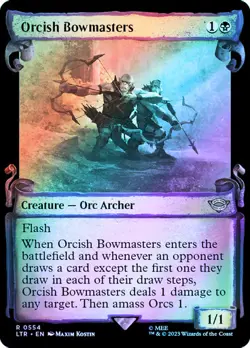 Magic The Gathering MTG ORCISH BOWMASTERS FOIL SHOWCASE SCROLL LOTR NM - Image 1