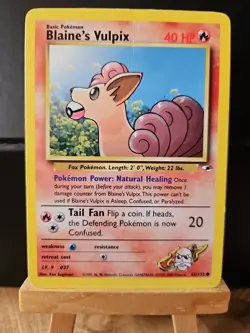 Pokemon TCG Gym Heroes 65/132 - BLAINE'S VULPIX, Regular Unlimited Common - Image 1