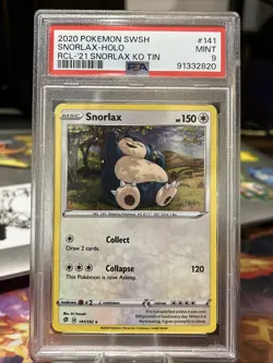 Pokemon TCG - Snorlax Cosmos #141 Holo 2021 Knockout Tin - PSA 9 - Image 1