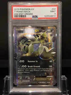 2015 POKEMON XY ANCIENT ORIGINS #42 TYRANITAR EX PSA 9 - Image 2