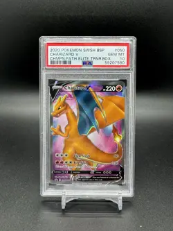 2020 Pokemon Champions Path ETB Promo Charizard V SWSH050 PSA Gem Mint 10 - Image 1