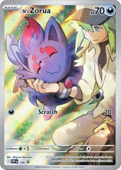 Pokemon TCG N’s Zorua SVP 189 Journey Together Full Art Black Star Promo Rare - Image 1