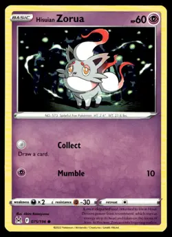 Hisuian Zorua SWSH11: Lost Origin 075/196 MP Pokemon TCG | Buy 10 Get 10 Free - Image 1