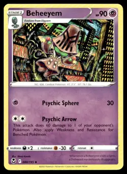 Beheeyem SWSH12: Silver Tempest 080/195 MP Pokemon TCG | Buy 10 Get 10 Free - Image 1