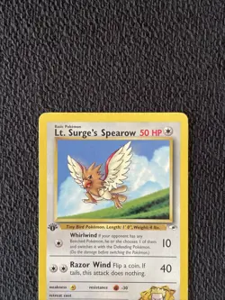 Lt. Surge’s Spearow 83/132 1st Edition Gym Heroes Pokemon Card LP - Image 3