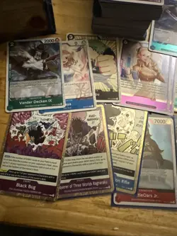 200+ One Piece Card Game Cards, Sleeved Foils Rares Commons Etc. Near Mint Lot - Image 2