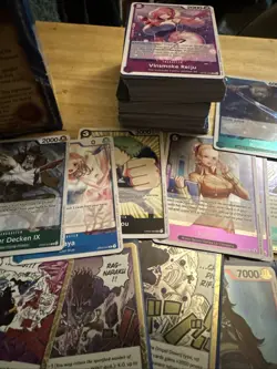 200+ One Piece Card Game Cards, Sleeved Foils Rares Commons Etc. Near Mint Lot - Image 3