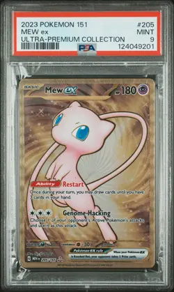 PSA 9 2023 Pokemon 151 Ultra-Premium Collection #205 Mew Ex Metal Card - Image 1