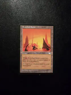 MTG Magic the Gathering - Scorched Ruins (Weatherlight) (LP Water Damage Corner) - Image 1