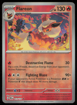 Pokemon TCG Prismatic Evolutions Flareon 013/131 Master ball Reverse Holo NM - Image 1