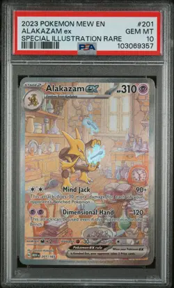 2023 POKEMON MEW EN-151 SPECIAL ILLUSTRATION RARE #201 ALAKAZAM EX PSA 10 - Image 1