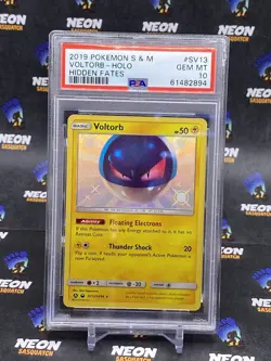 Pokemon PSA 10 GEM MINT Voltorb Sv13/Sv94 Hidden Fates Holo - Image 1