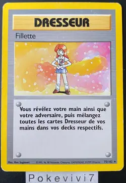 Carte Pokemon FILLETTE 75/102 Rare Set de Base Wizards FR - Image 1
