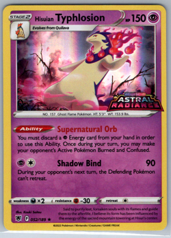 Pokemon Hisuian Typhlosion Holo Gamestop Promo SWSH Astral Radiance 052/189 NM - Image 1