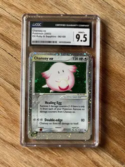 Chansey EX CGC 9.5 Pokemon 2003 EX Ruby Sapphire e-Reader Holo Orbs Swirl POP 11 - Image 3