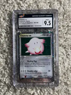 Chansey EX CGC 9.5 Pokemon 2003 EX Ruby Sapphire e-Reader Holo Orbs Swirl POP 11 - Image 4