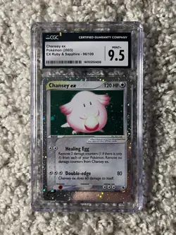 Chansey EX CGC 9.5 Pokemon 2003 EX Ruby Sapphire e-Reader Holo Orbs Swirl POP 11 - Image 5