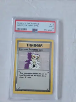 1999 Pokemon Base Set 1999 base Imposter Professor Oak 73/102 PSA 9 Mint rare - Image 1