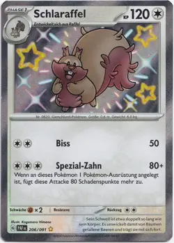 Pokemon Schlaraffel Shiny Full Art Paldeas Schicksale 172/091 NM Deutsch - Image 1