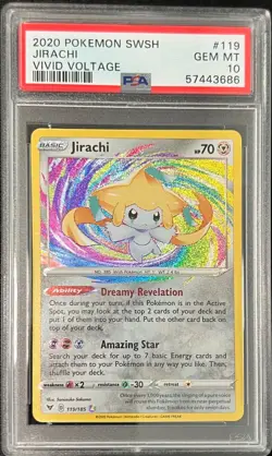 (1) Pokemon SWSH Vivid Voltage Jirachi Amazing Rare 119/185 GEM Mint PSA 10 - Image 2