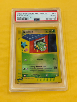 2003 Pokemon Aquapolis Spinarak Reverse Holo Foil #62/147 PSA 9 MINT - Image 1