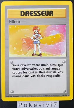 Carte Pokemon FILLETTE 75/102 Rare Set de Base Wizards FR - Image 1
