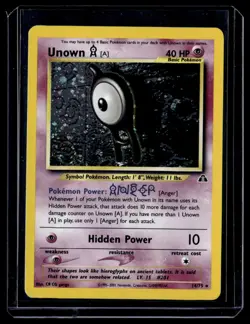 Unown A 14/75 Neo Discovery Holo Rare English Pokemon Card - Image 1
